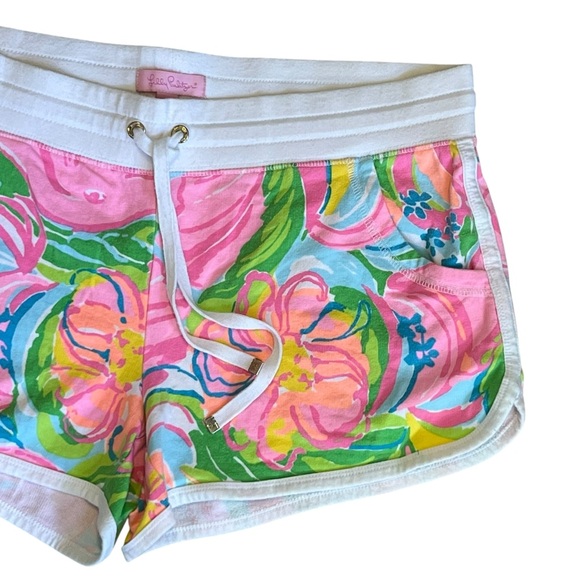 Lilly Pulitzer Women’s Sz M Chrissy Beach Shorts So A Peeling French Terry Pink - Picture 5 of 14